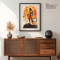 Lord Hanuman on Mountain Top - God Painting