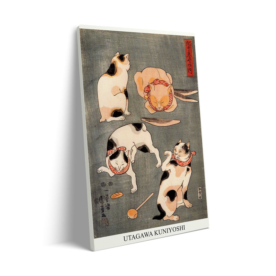 four-cats-in-different-poses-utagawa-kuniyoshi