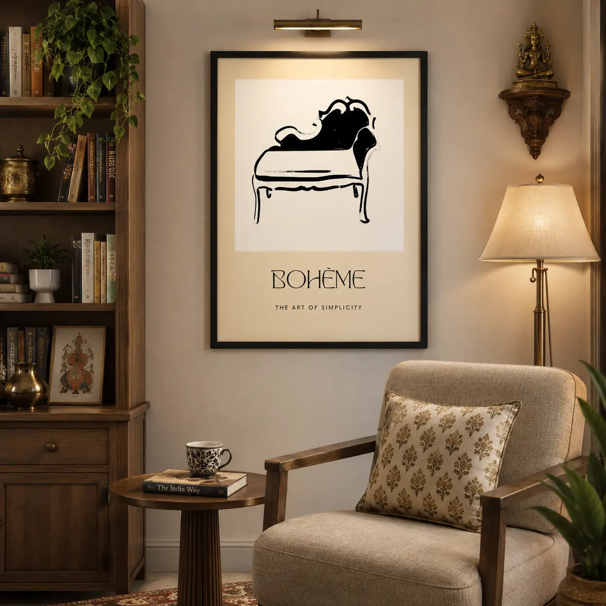 Boho Art placed in Indian reading room