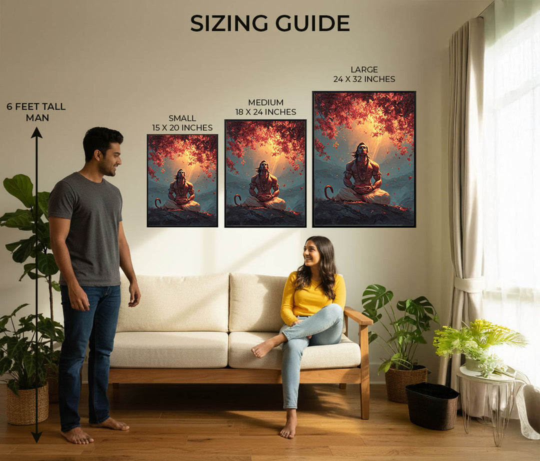 Bajrangbali Hanuman Meditation Painting – Vastu Wall Art