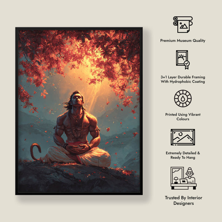 Bajrangbali Hanuman Meditation Painting – Vastu Wall Art