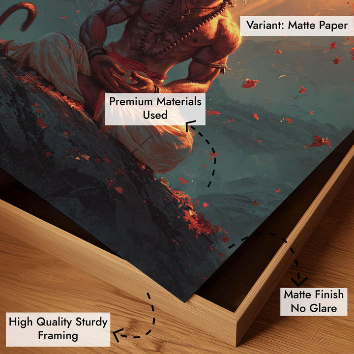 Bajrangbali Hanuman Meditation Painting – Vastu Wall Art