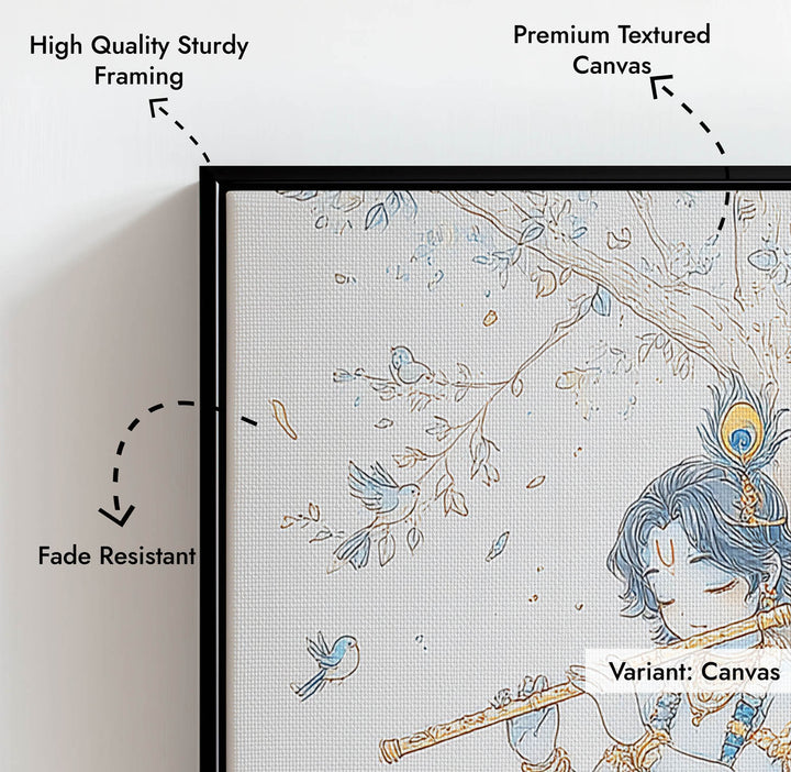Bal Krishna Flute Wall Art – Vastu Painting for Home