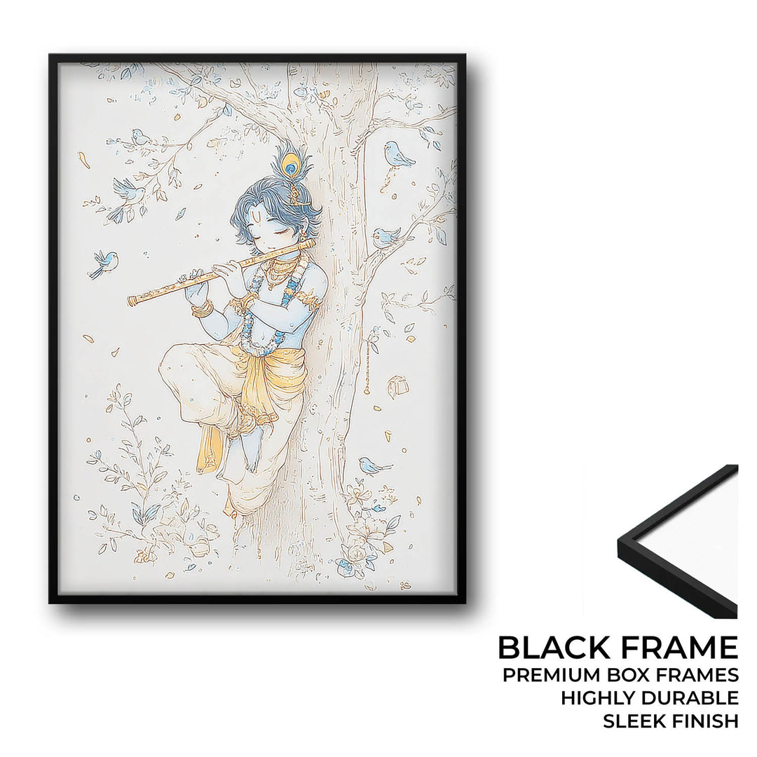 Bal Krishna Flute Wall Art – Vastu Painting for Home
