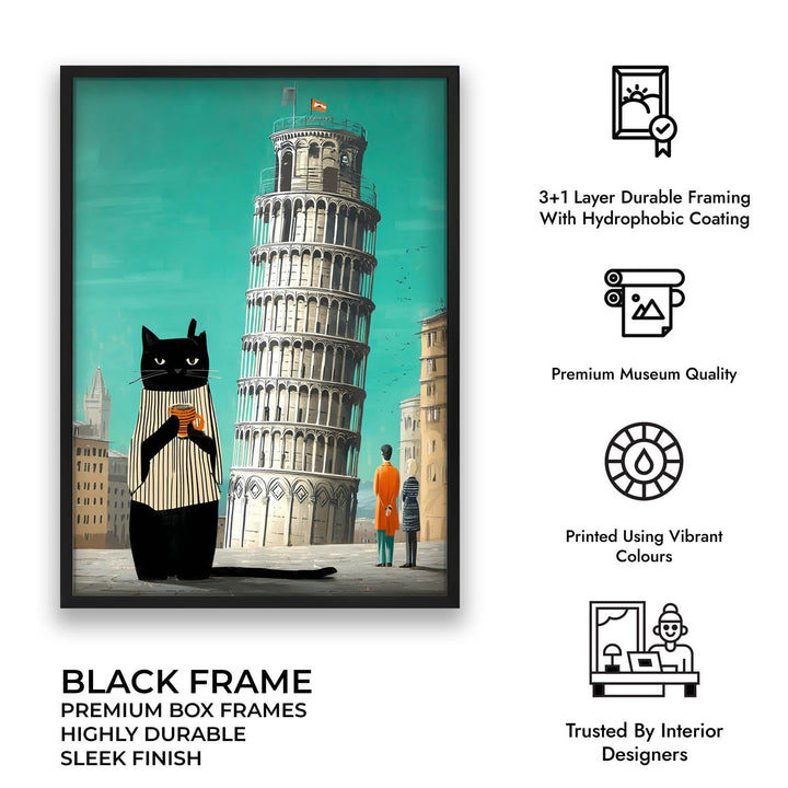 standing cat holding a cup of coffee  