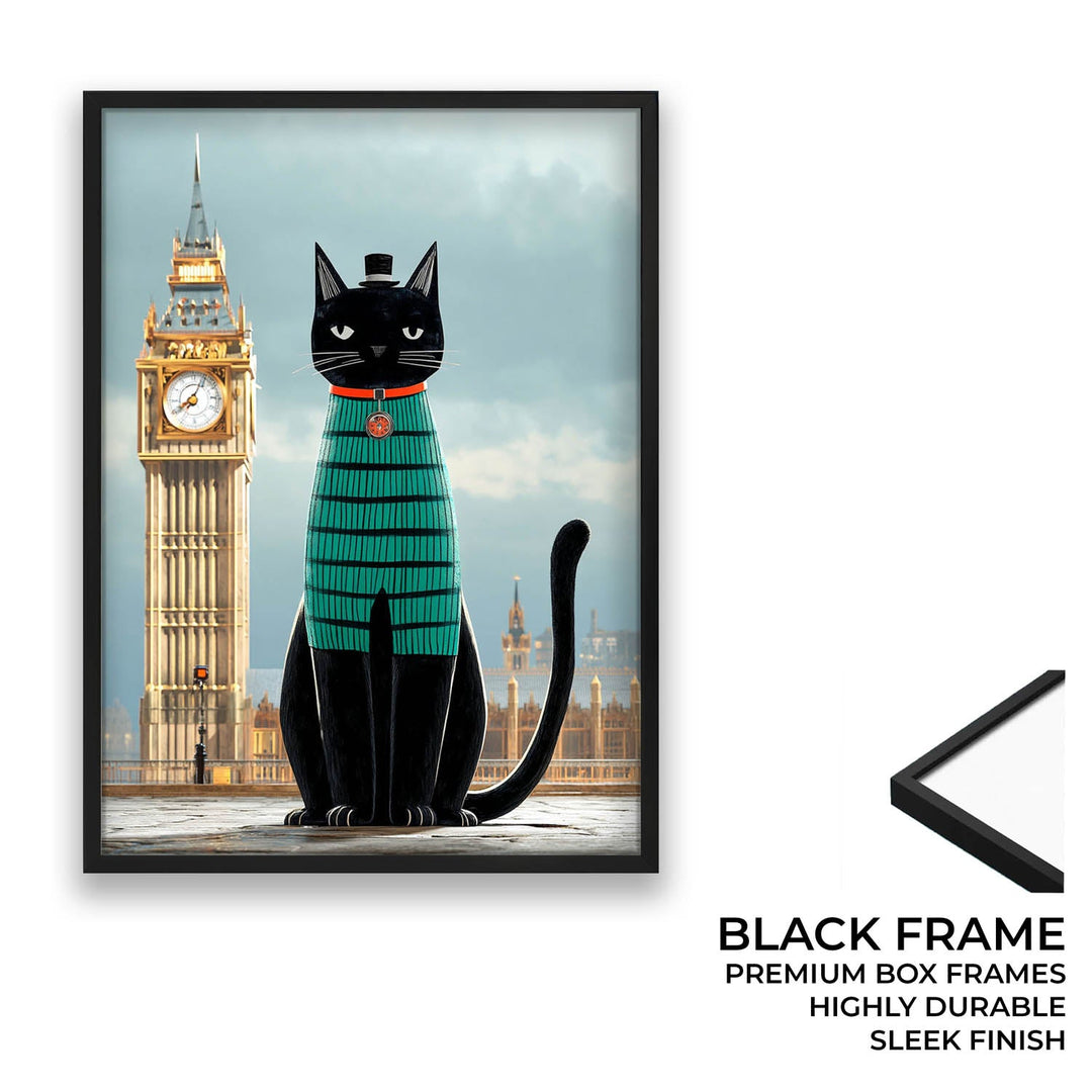 standing cat holding a cup of coffee  