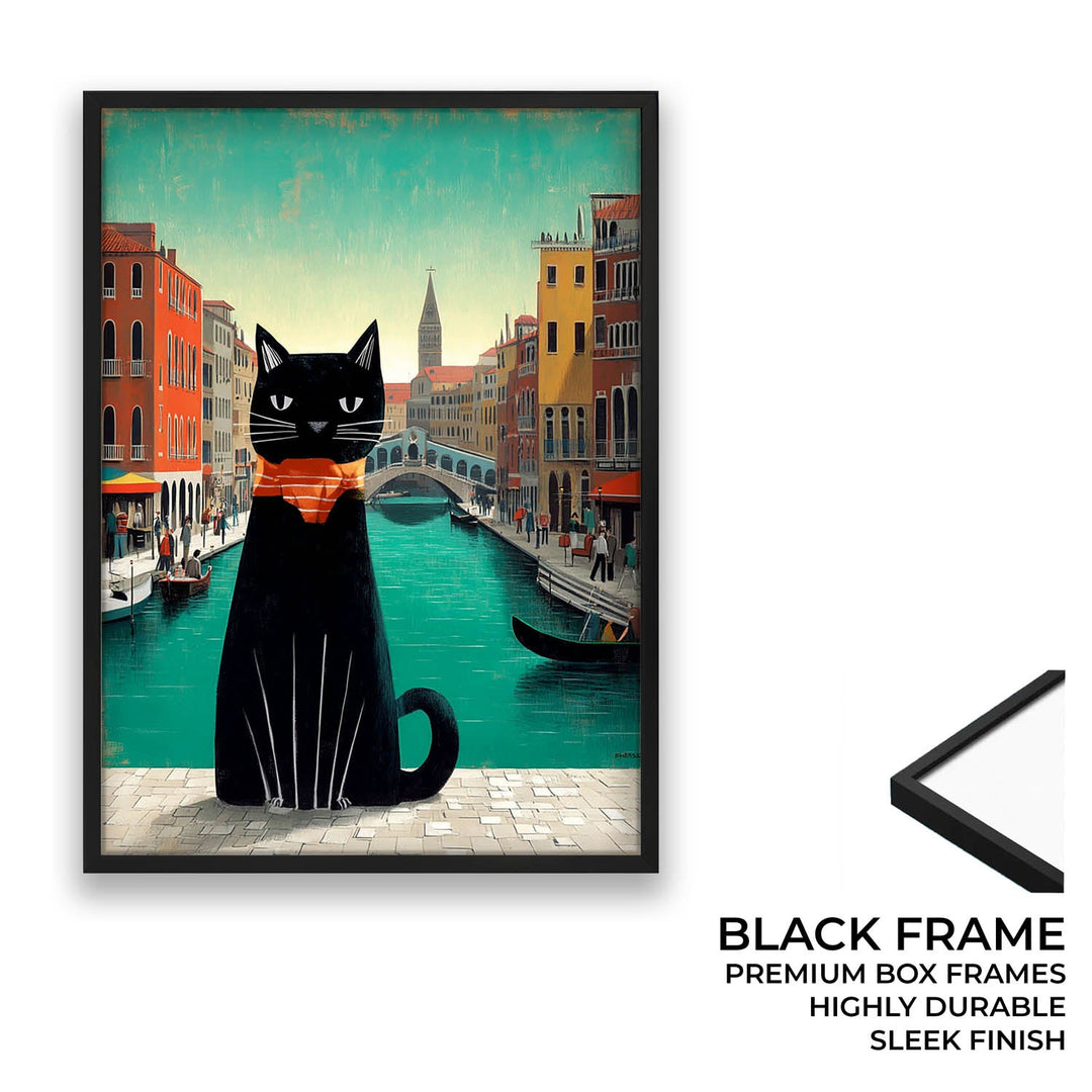 standing cat holding a cup of coffee  