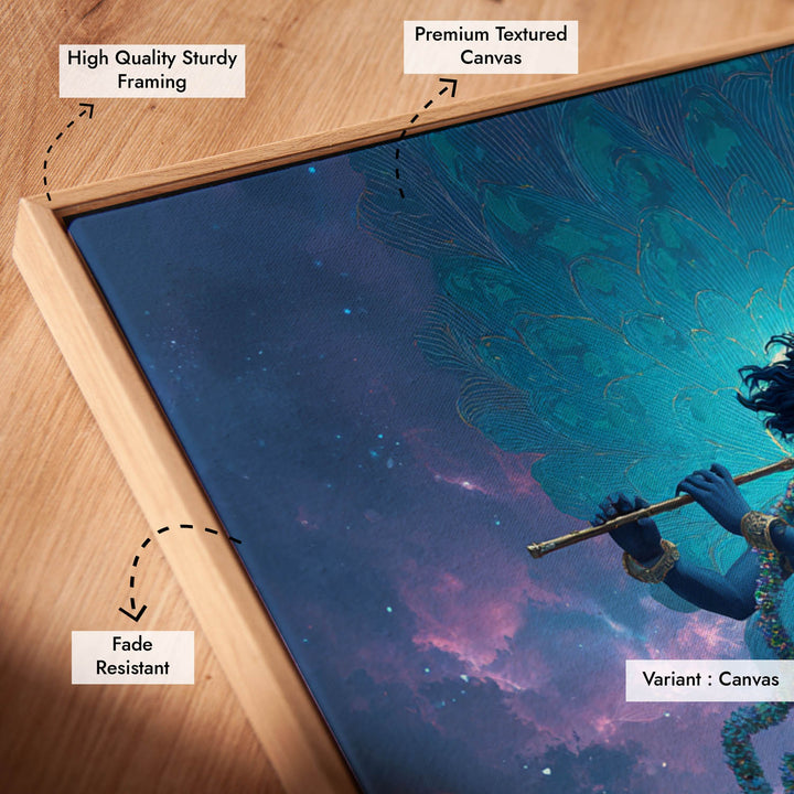 Celestial Krishna Painting – Divine Wall Art