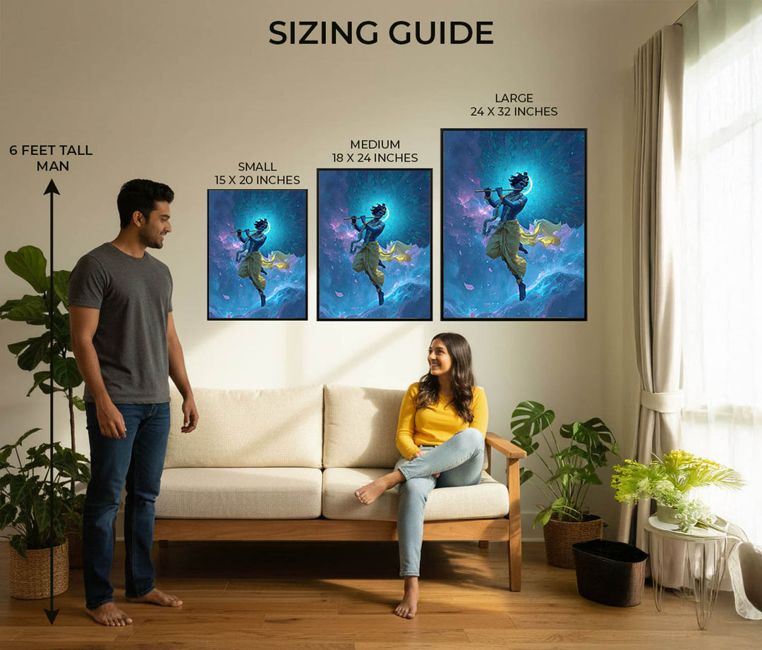 Celestial Krishna Painting – Divine Wall Art