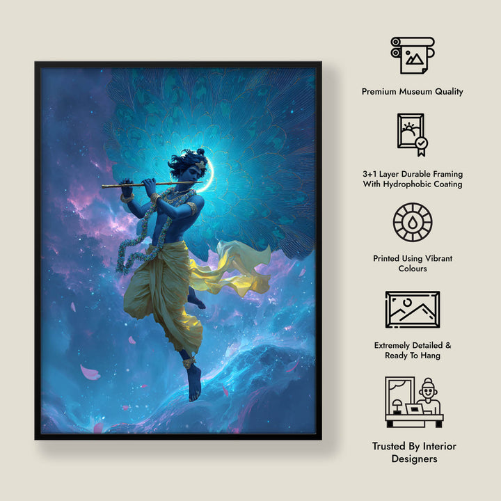 Celestial Krishna Painting – Divine Wall Art