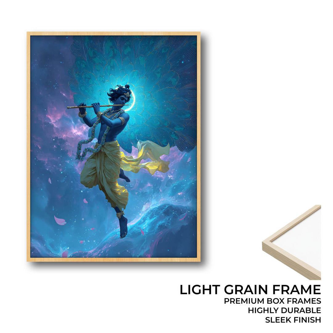 Celestial Krishna Painting – Divine Wall Art