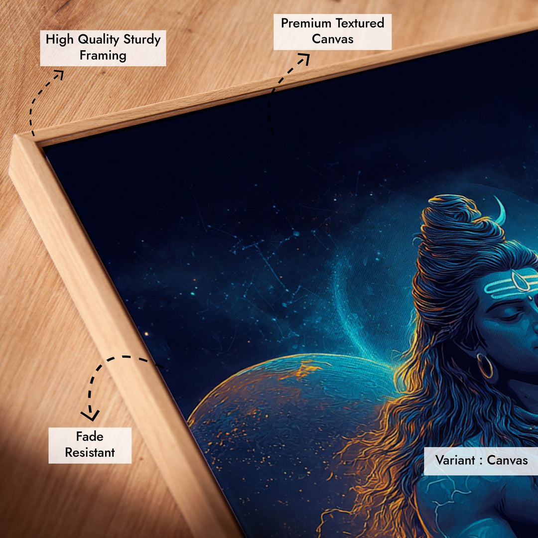 Cosmic Shiva Painting – Mahadev Wall Art