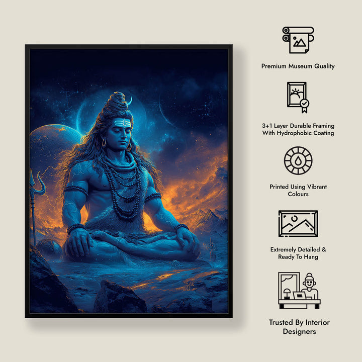Cosmic Shiva Painting – Mahadev Wall Art