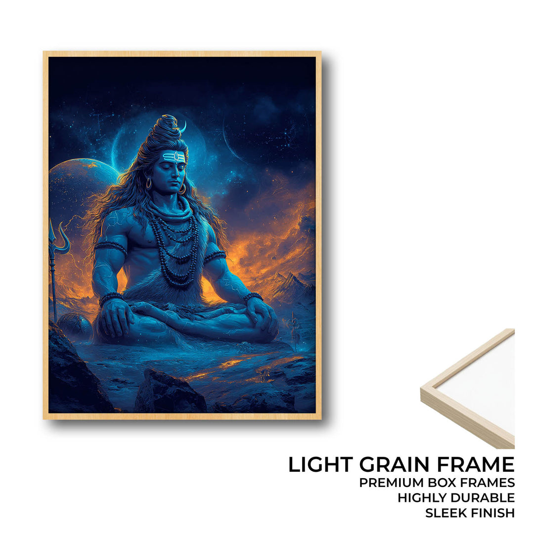 Cosmic Shiva Painting – Mahadev Wall Art