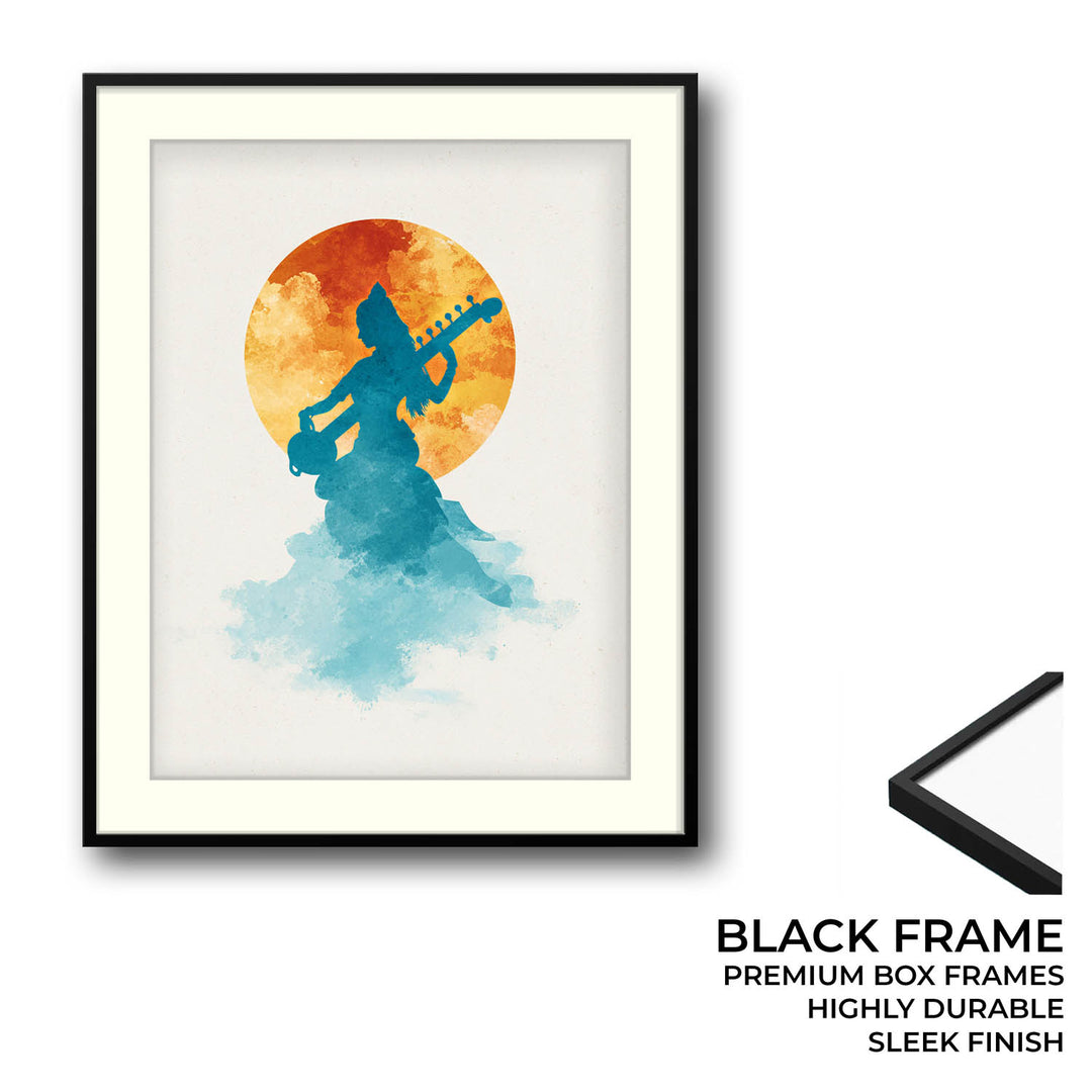 Divine Saraswati Painting – Goddess of Wisdom Wall Art