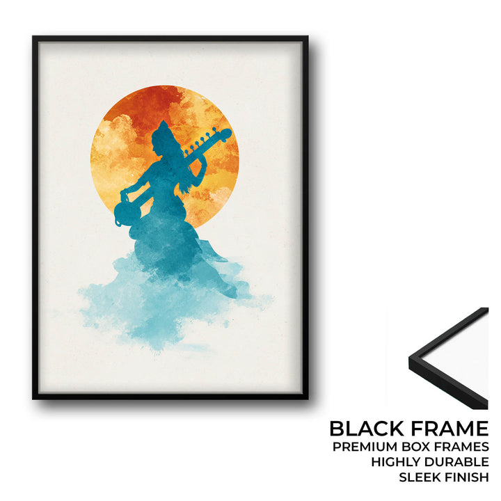 Divine Saraswati Painting – Goddess of Wisdom Wall Art