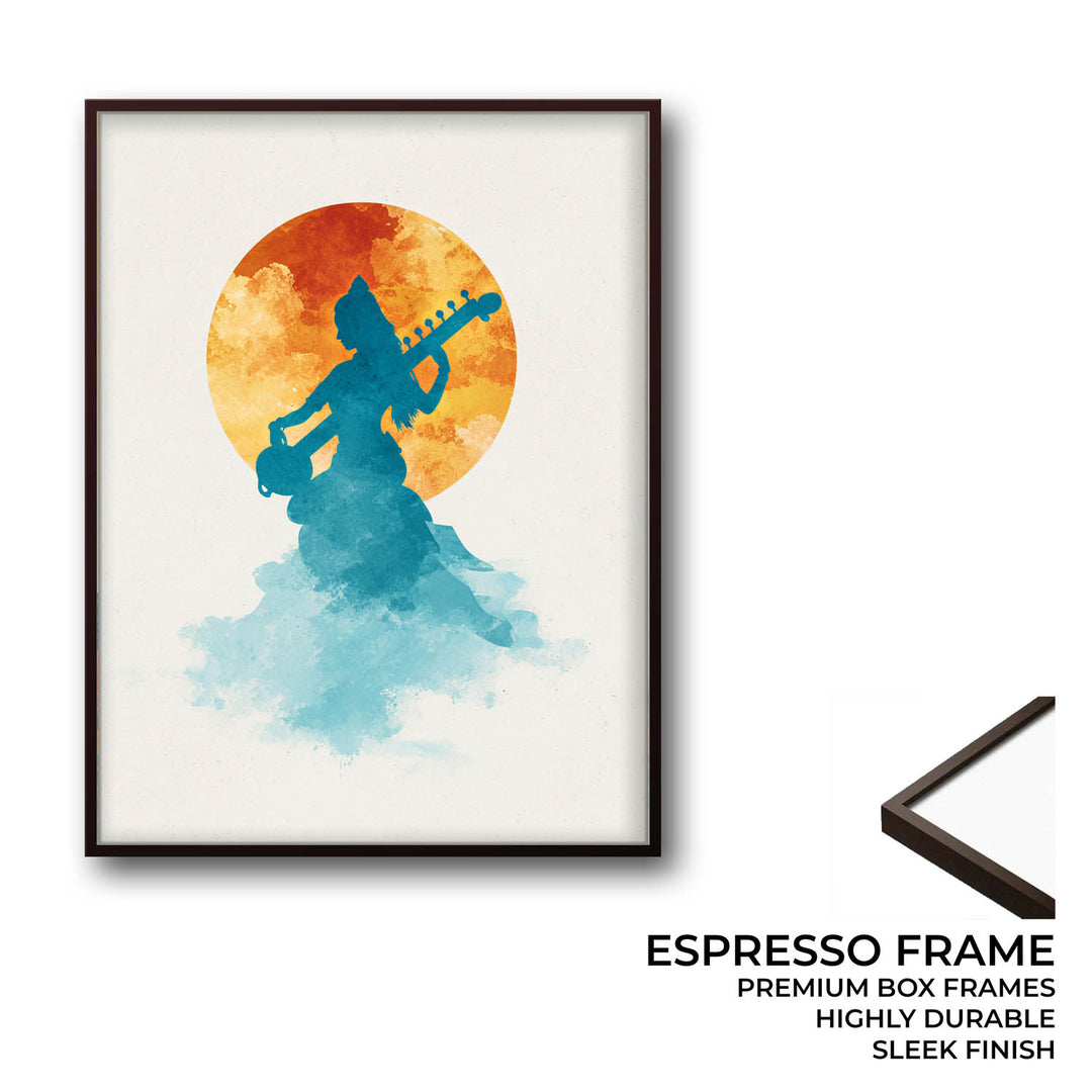 Divine Saraswati Painting – Goddess of Wisdom Wall Art