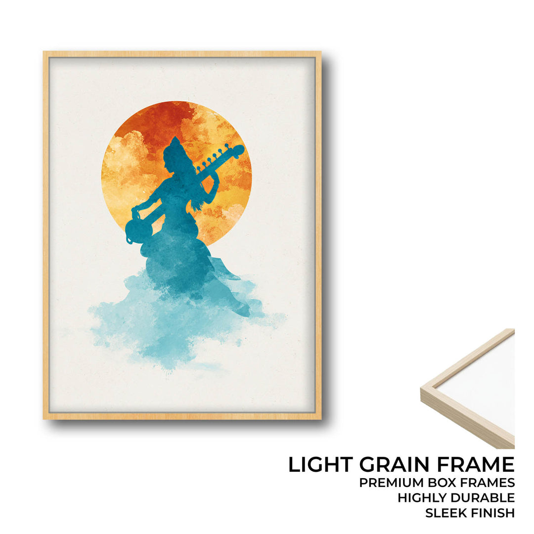 Divine Saraswati Painting – Goddess of Wisdom Wall Art