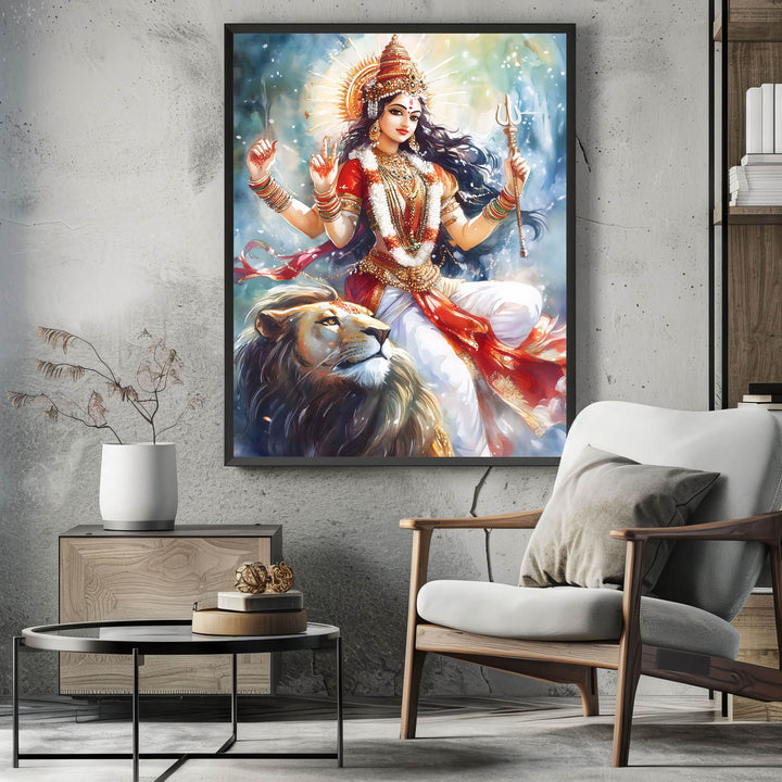 durga-maa-on-lion-vastu-painting