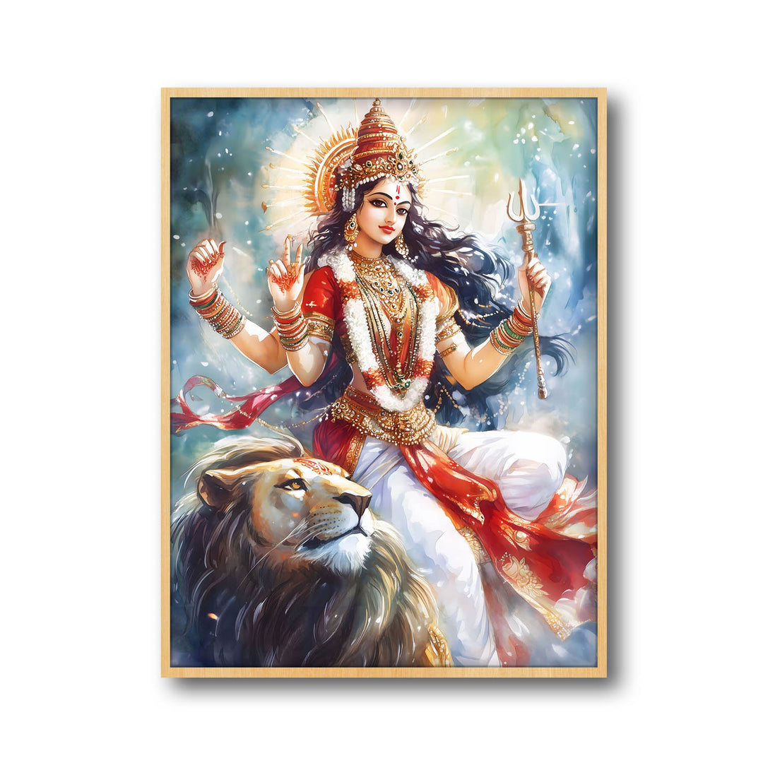 durga-maa-on-lion-vastu-painting