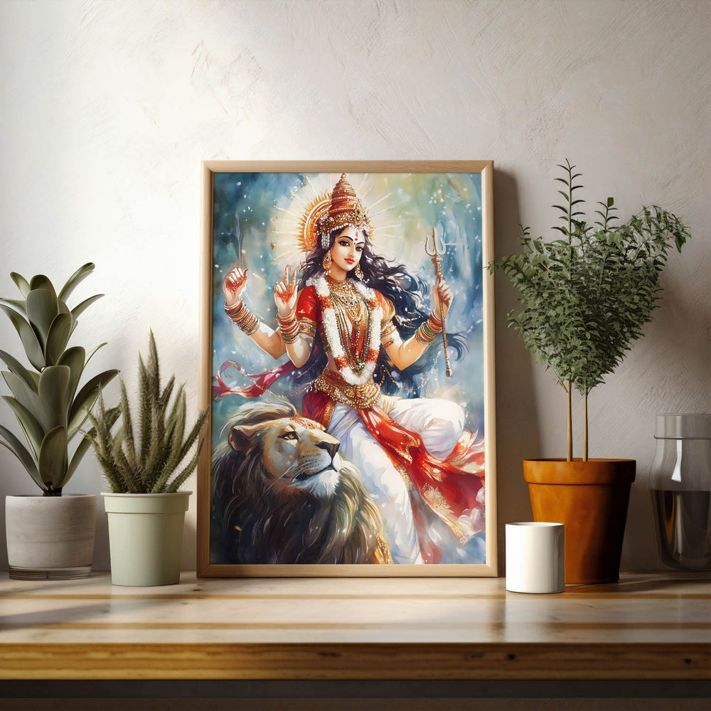 durga-maa-on-lion-vastu-painting