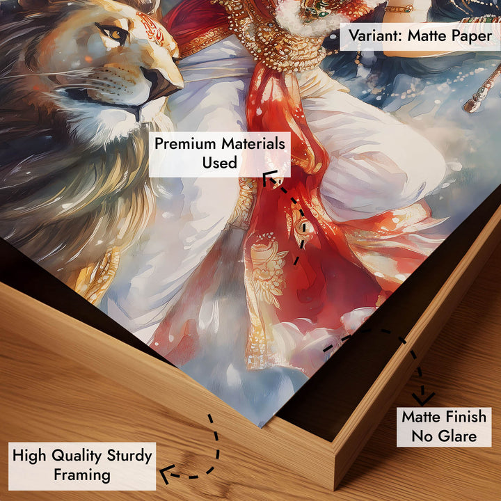 Durga Maa on Lion - Vastu Painting