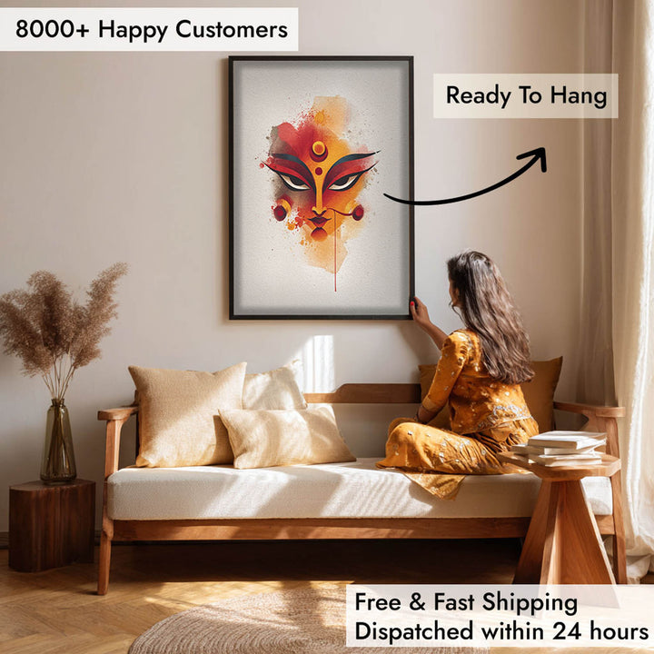 Durga Shakti Painting – Divine Goddess Wall Art