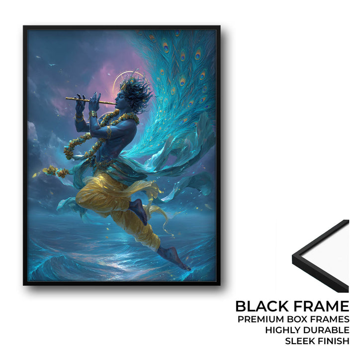 Ethereal Krishna Painting – Flute Wall Art