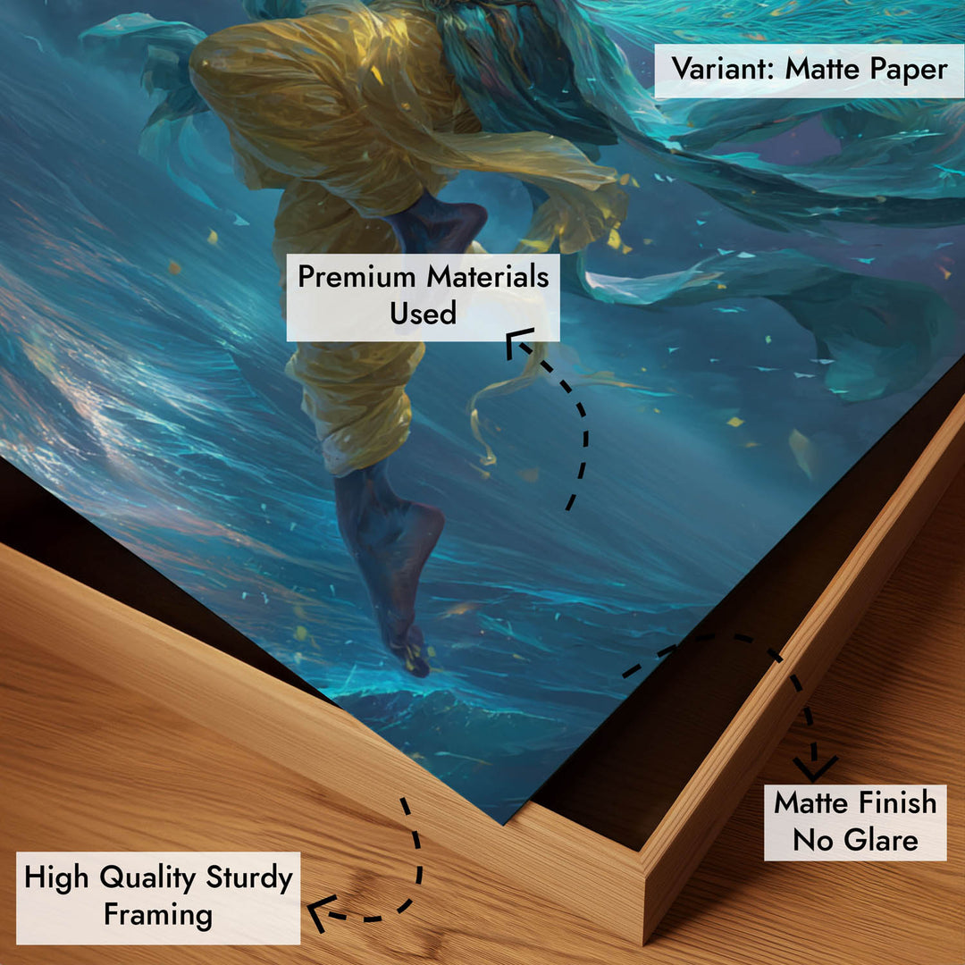 Ethereal Krishna Painting – Flute Wall Art