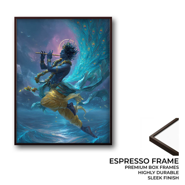 Ethereal Krishna Painting – Flute Wall Art