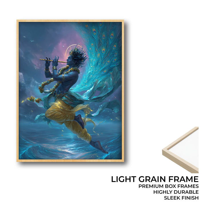 Ethereal Krishna Painting – Flute Wall Art