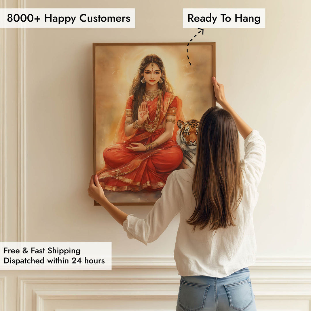 Goddess Durga Blessing - Vastu Painting