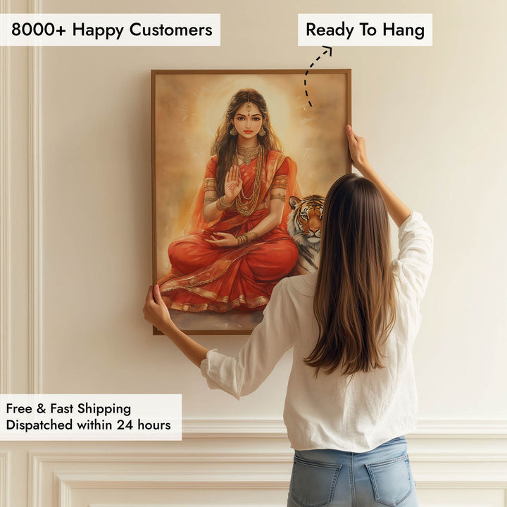 Goddess Durga Blessing - Vastu Painting