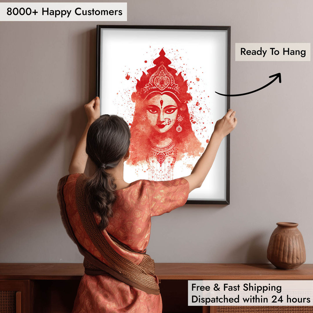 Goddess Durga Wall Art – Devi Shakti Painting