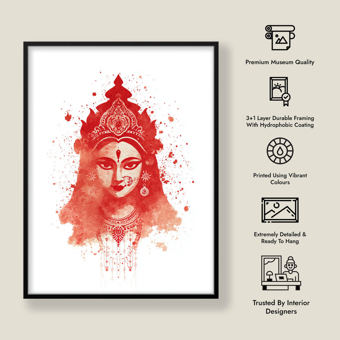 Goddess Durga Wall Art – Devi Shakti Painting