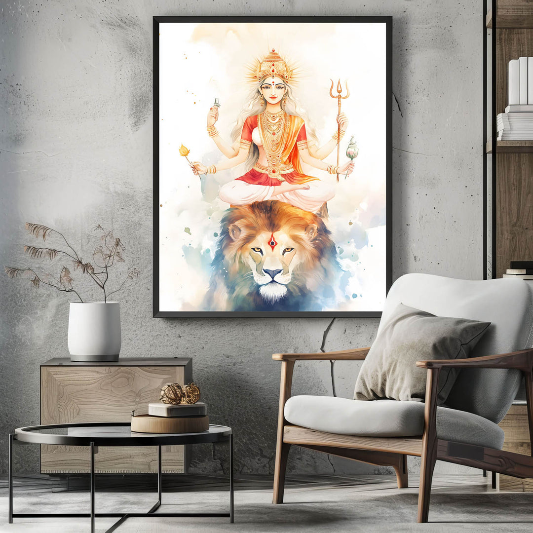 goddess-durga-on-lion-vastu-painting