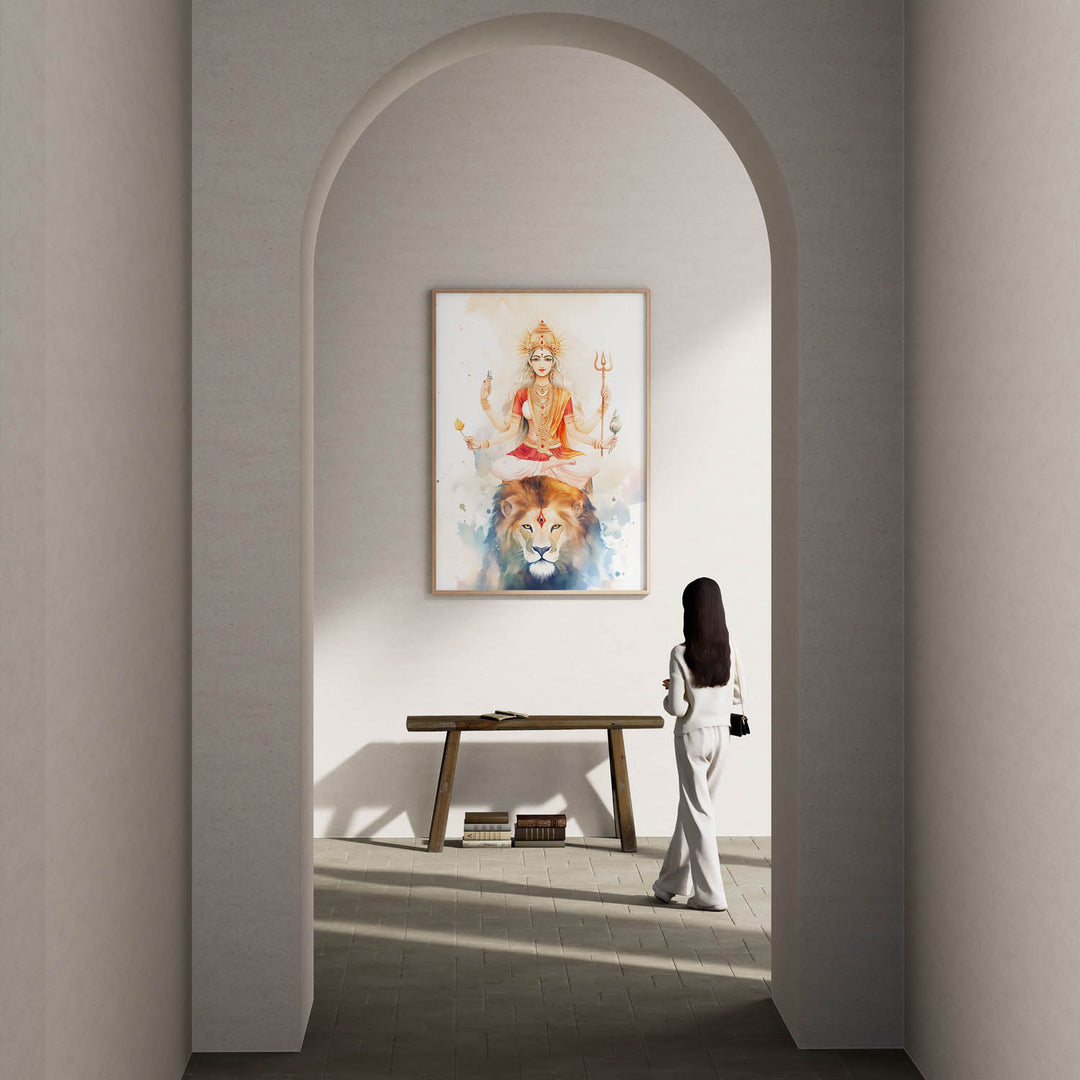 goddess-durga-on-lion-vastu-painting