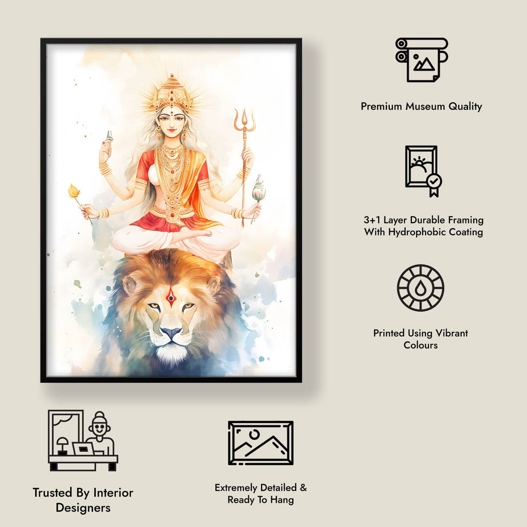 goddess-durga-on-lion-vastu-painting
