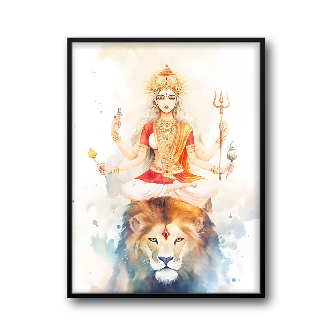 Goddess Durga on Lion - Vastu Painting