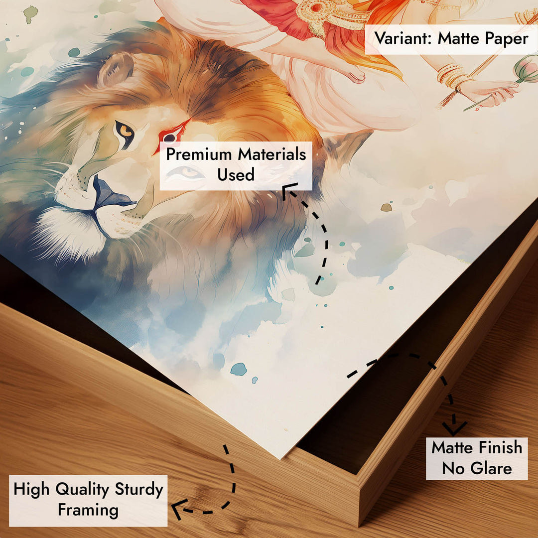 Goddess Durga on Lion - Vastu Painting