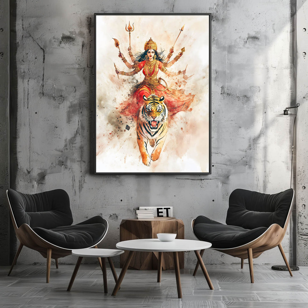 goddess-durga-on-tiger-vastu-painting
