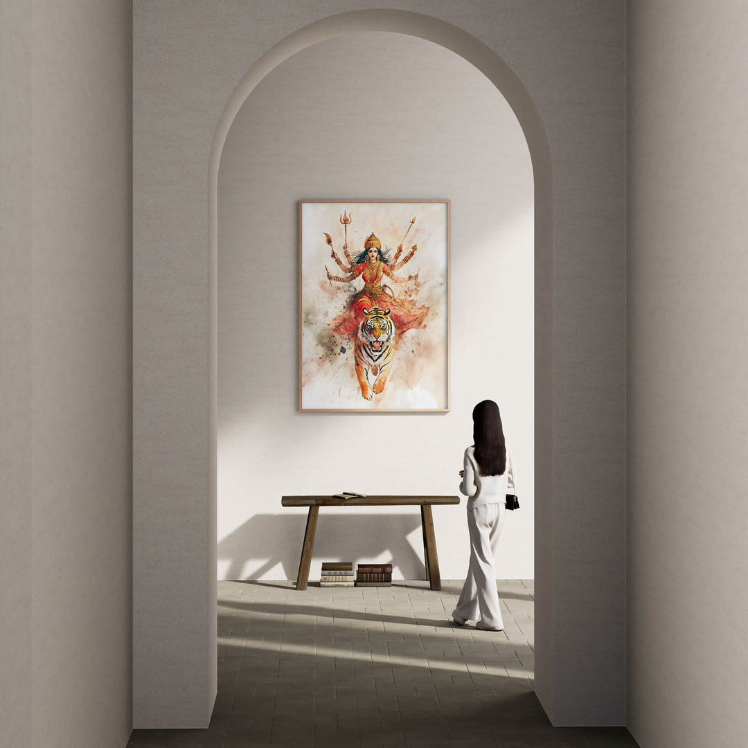 goddess-durga-on-tiger-vastu-painting