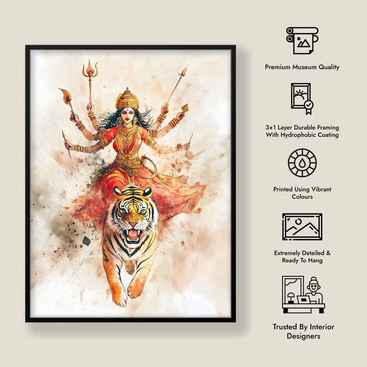 goddess-durga-on-tiger-vastu-painting