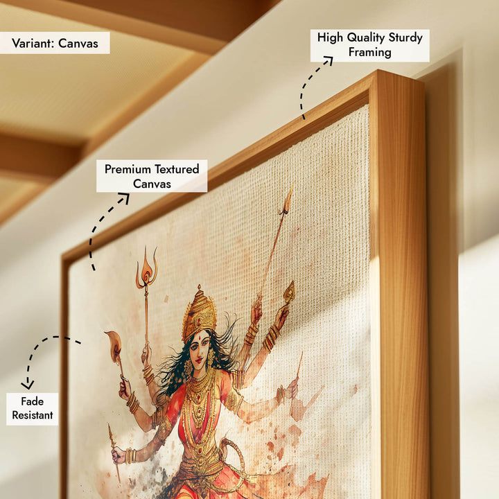 Goddess Durga on Tiger - Vastu Painting
