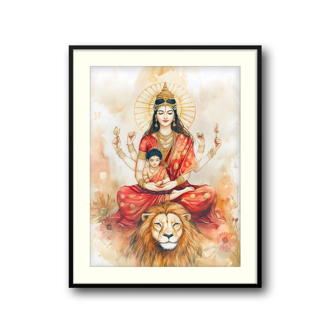 goddess-durga-sitting-on-lion-vastu-painting