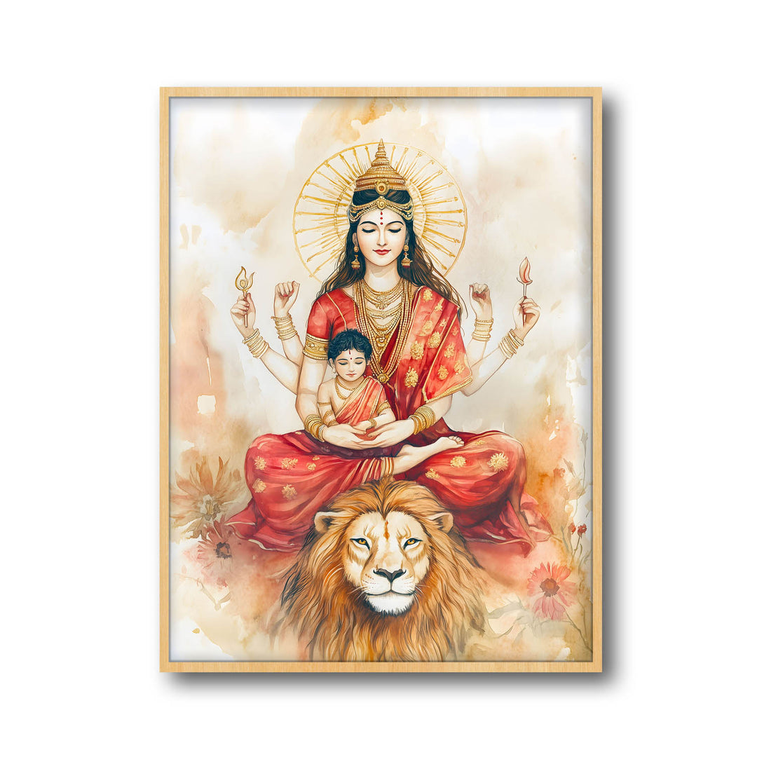 goddess-durga-sitting-on-lion-vastu-painting