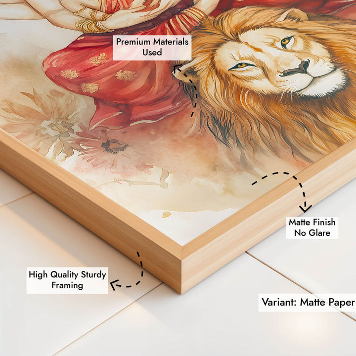 Goddess Durga sitting on Lion - Vastu Painting