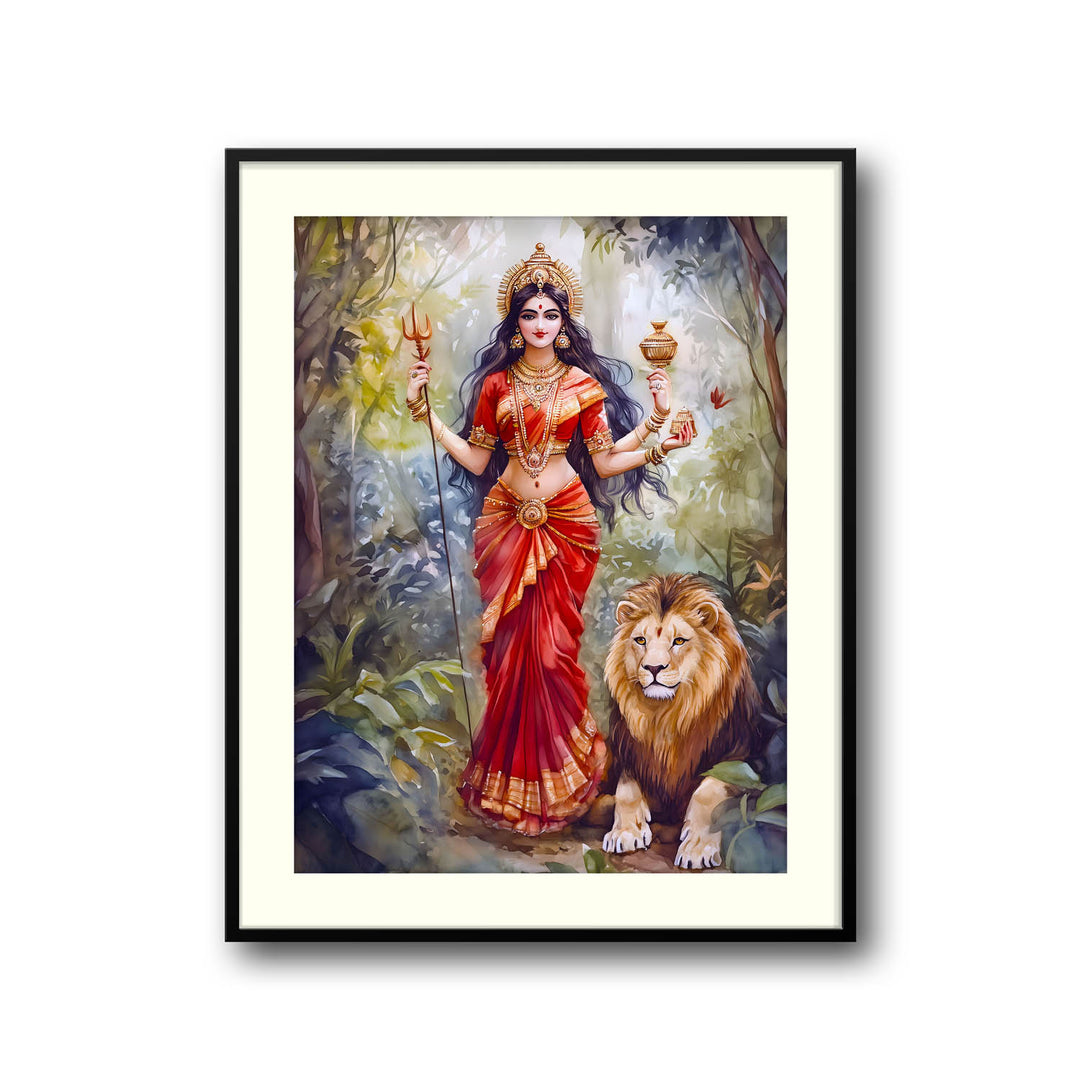 goddess-durga-with-lion-vastu-painting