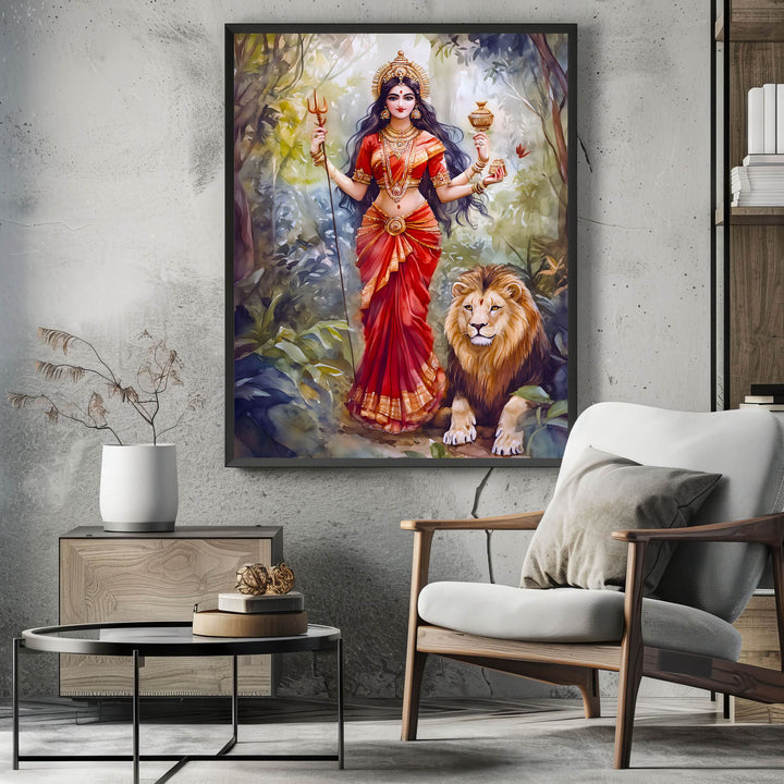 goddess-durga-with-lion-vastu-painting