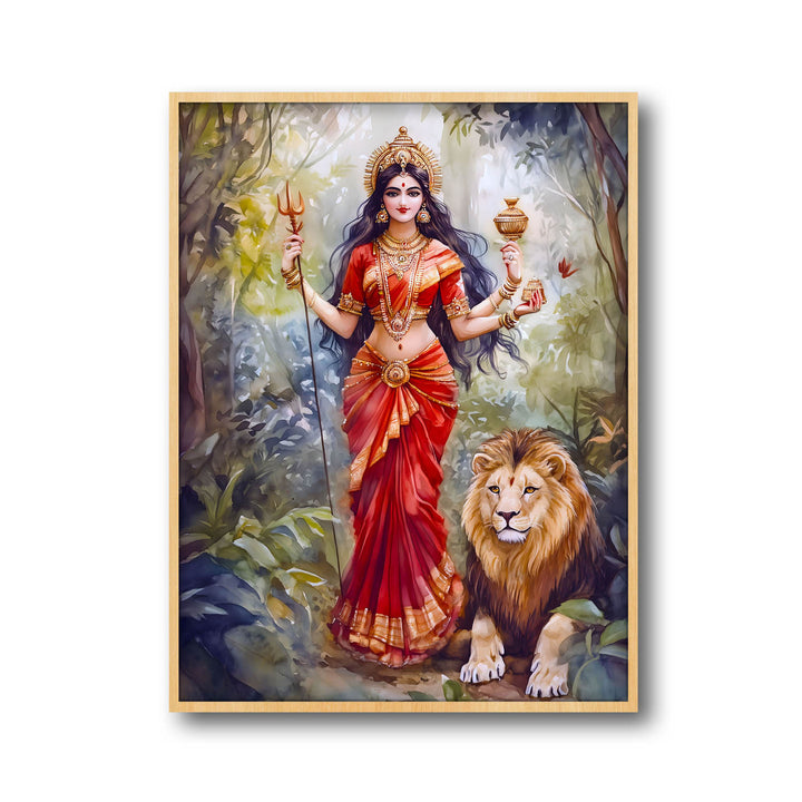 goddess-durga-with-lion-vastu-painting